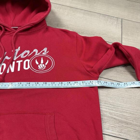 Mitchell & Ness Toronto Raptors Hoodie Red Men Sz M Script Logo Pullover Fleece - Picture 8 of 8